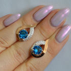 Серебряные серьги с золотыми накладками