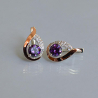 Серебряные серьги с золотыми накладками