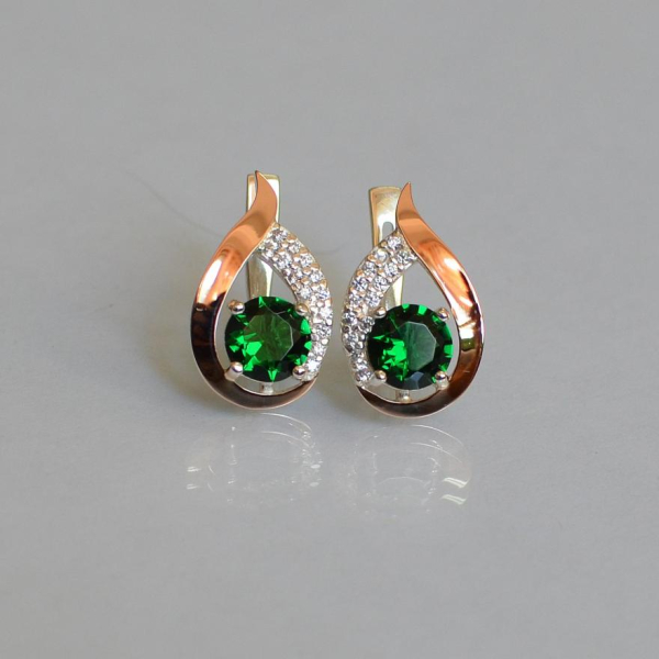 Серебряные серьги с золотыми накладками