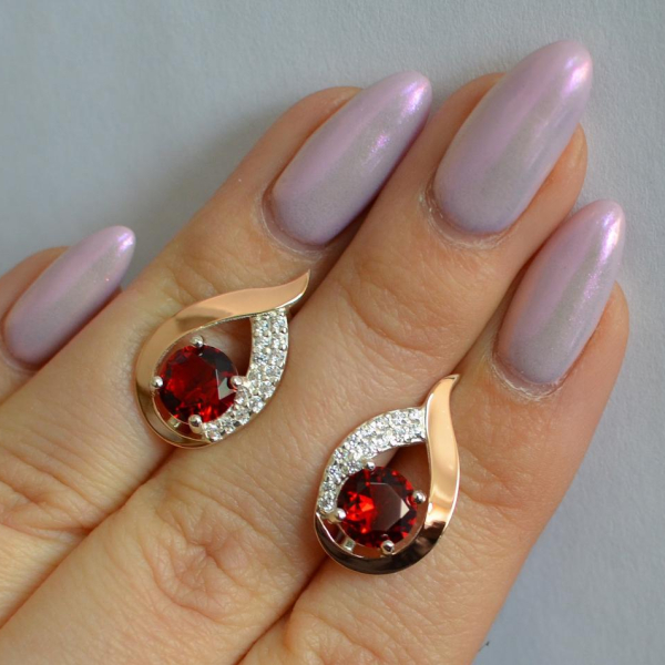 Серебряные серьги с золотыми накладками