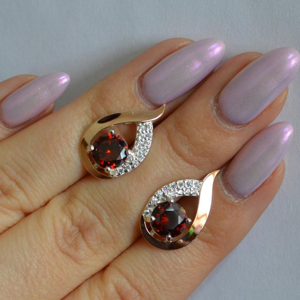 Серебряные серьги с золотыми накладками