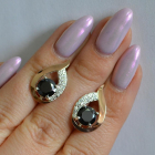 Серебряные серьги с золотыми накладками