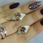 Срібний набір з золотими пластинами