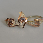 Срібний набір з золотими пластинами