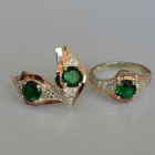 Срібний набір з золотими пластинами