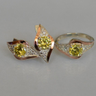 Срібний набір з золотими пластинами