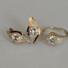 Срібний набір з золотими пластинами