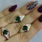 Срібний набір з золотими пластинами