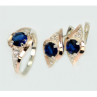 Срібний набір з золотими пластинами