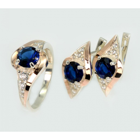 Серебряный набор с золотыми пластинами