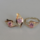 Срібний набір з золотими пластинами