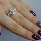 Срібна каблучка з золотими вставками