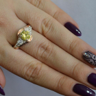 Срібна каблучка з золотими вставками