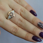 Срібна каблучка з золотими вставками