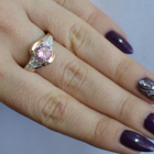 Срібна каблучка з золотими вставками