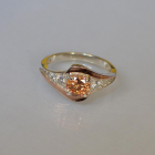 Срібна каблучка з золотими вставками