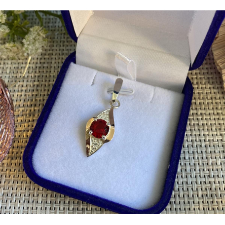 Серебряная подвеска с золотими вставками