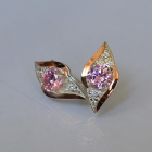 Срібні сережки з золотими вставками