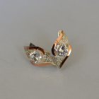 Срібні сережки з золотими вставками