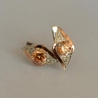 Срібні сережки з золотими вставками