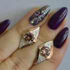 Срібні сережки з золотими вставками