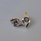 Срібні сережки з золотими вставками