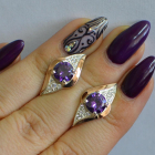 Срібні сережки з золотими вставками