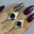 Срібні сережки з золотими вставками