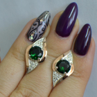 Срібні сережки з золотими вставками