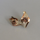 Срібні сережки з золотими вставками