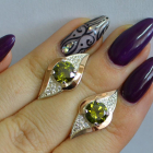 Срібні сережки з золотими вставками