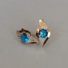 Срібні сережки з золотими вставками