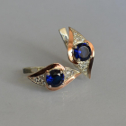 Срібні сережки з золотими вставками