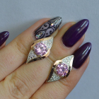 Срібні сережки з золотими вставками