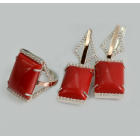 Срібний комплект з кабашонами