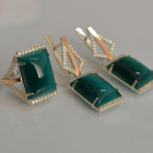 Срібний комплект з кабашонами