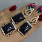 Срібний комплект з кабашонами