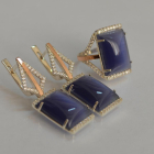 Срібний комплект з кабашонами