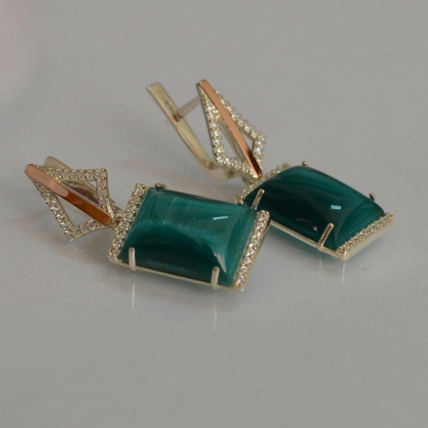 Срібні сережки з кабашонами