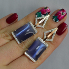 Срібні сережки з кабашонами