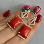 Срібні сережки з кабашонами