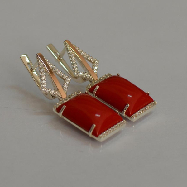 Срібні сережки з кабашонами