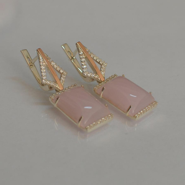 Срібні сережки з кабашонами