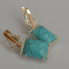 Срібні сережки з кабашонами