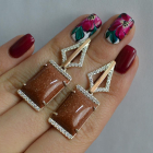 Срібні сережки з кабашонами