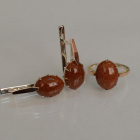 Срібний комплект з золотими пластинами