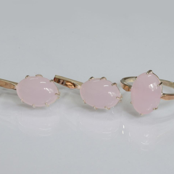 Срібний комплект з золотими пластинами