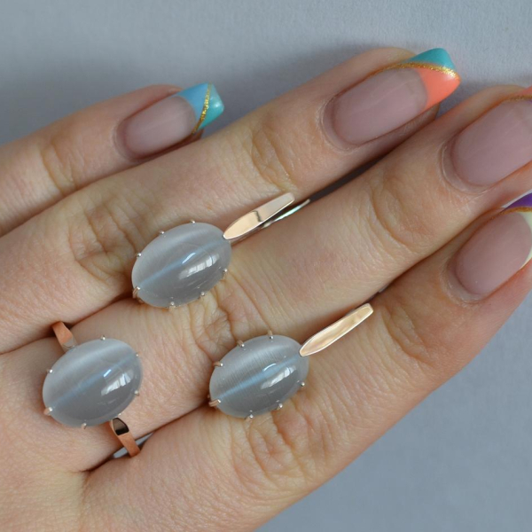 Срібний комплект з золотими пластинами