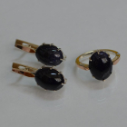 Срібний комплект з золотими пластинами