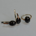 Срібний комплект з золотими пластинами